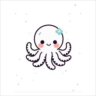 可爱卡通小章鱼插画
