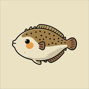 可爱卡通斑点鱼形象