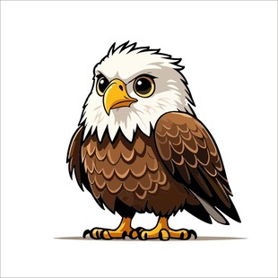 可爱卡通白头鹰形象