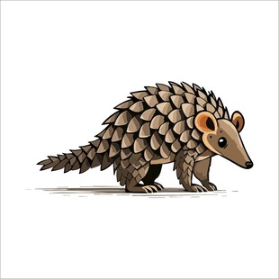 可爱穿山甲插画形象