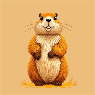 站立的可爱毛茸茸小仓鼠