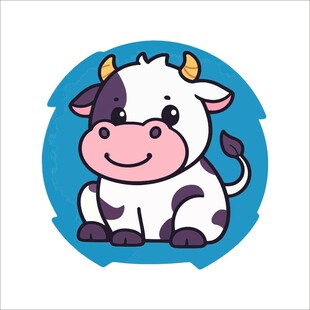 可爱卡通小牛形象