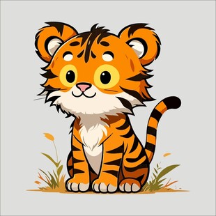 可爱小老虎插画