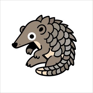 卡通穿山甲形象插画