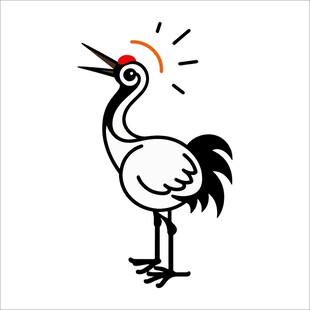 卡通仙鹤形象设计