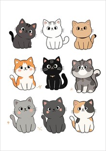 可爱猫咪插画集合