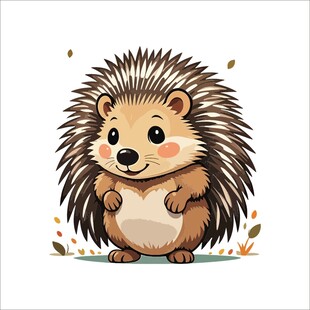 可爱小刺猬插画