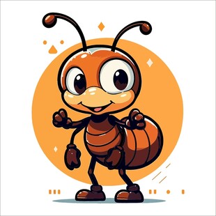 可爱卡通蚂蚁形象展示