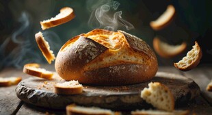 新鲜出炉的美味面包