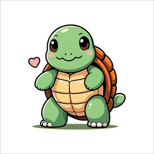 可爱乌龟比心