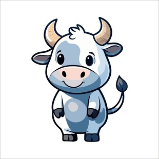 可爱卡通小牛形象