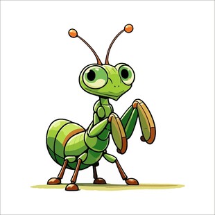 可爱螳螂卡通形象