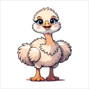 可爱卡通鸵鸟形象