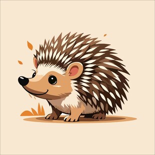 可爱小刺猬插画