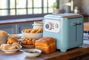 复古面包机与美味面包