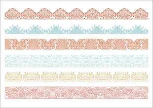 多彩花边图案素材集合