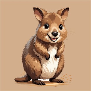 可爱站立小袋鼠