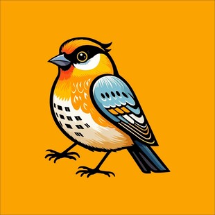 彩色小鸟插画