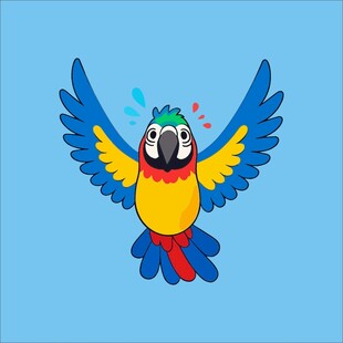 飞翔的彩色鹦鹉