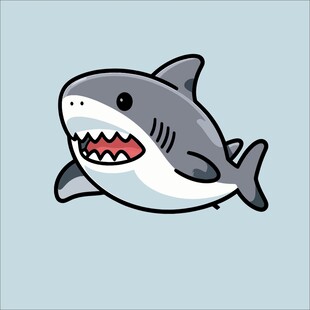 可爱卡通鲨鱼形象