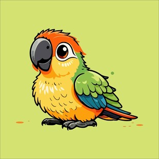 彩色鹦鹉插画