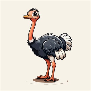 卡通鸵鸟形象