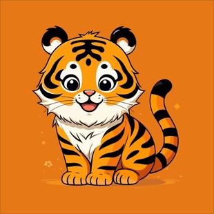 可爱卡通小老虎形象