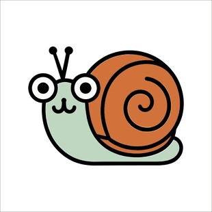 可爱卡通小蜗牛形象