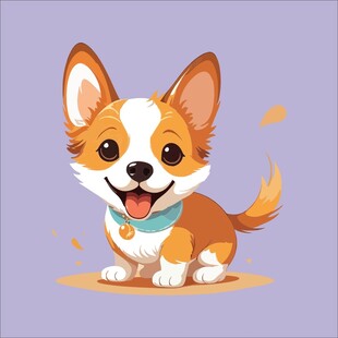 可爱小狗佩戴领结萌态十足