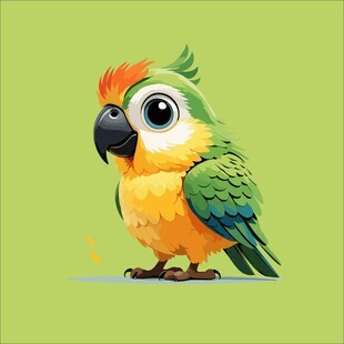 多彩鹦鹉插画