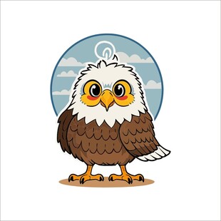 可爱卡通白头鹰形象
