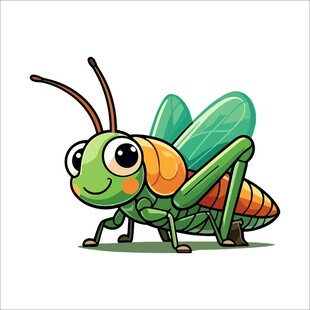 可爱卡通蚱蜢形象