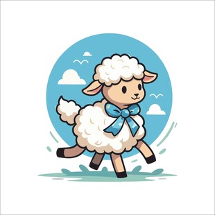 奔跑的可爱小羊