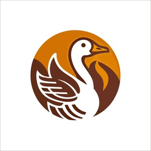 优雅飞鹅标志设计