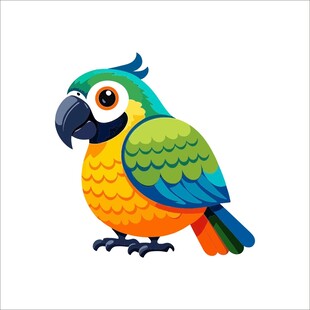 彩色卡通鹦鹉形象