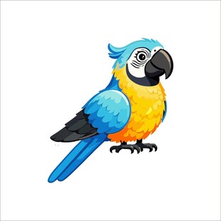 蓝色金刚鹦鹉插画