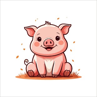 可爱小猪插画