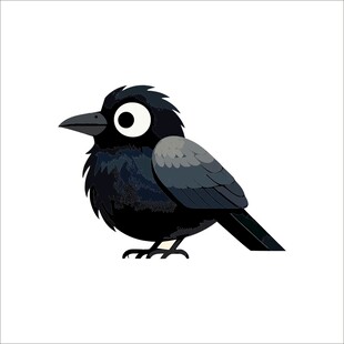 可爱黑乌鸦插画