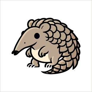 卡通穿山甲形象插画