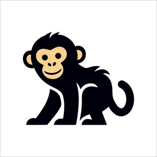 可爱黑猴卡通形象