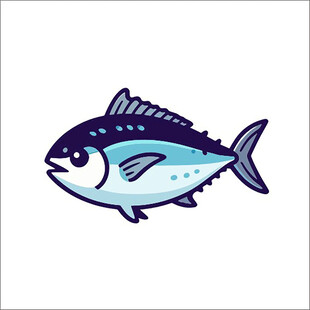 卡通金枪鱼形象插画