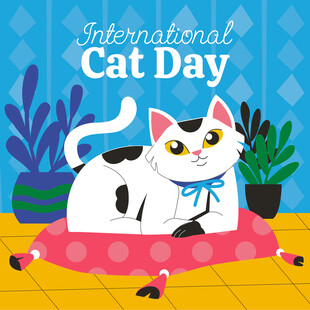 国际猫咪日可爱猫咪插画