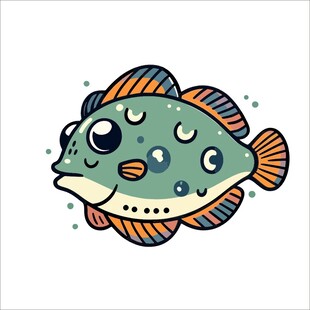 卡通斑点鱼插画