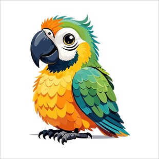 多彩鹦鹉插画