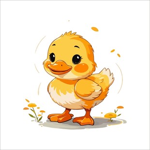 可爱小黄鸭插画