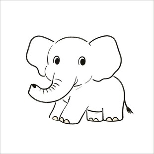 可爱小象简笔画