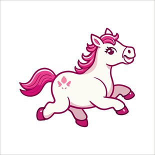 奔跑的可爱粉色小马