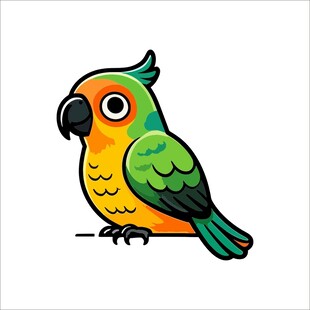 彩色鹦鹉插画