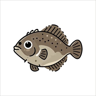 卡通斑点鱼形象