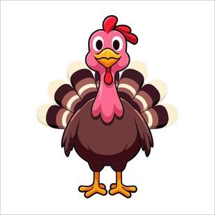 卡通火鸡形象展示
